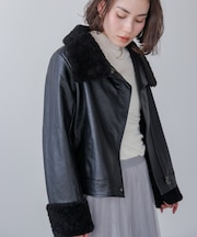 レザーポインテッドファーＪＫ