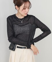 【Bab】シアードットフリルカットソー