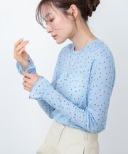 【Bab】シアードットフリルカットソー