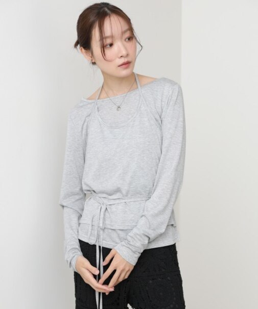 【Bab】ホルターレイヤードカットソー