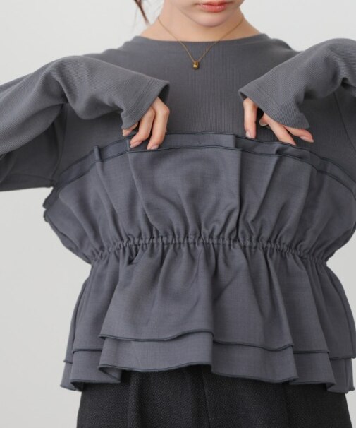 【Bab】ビスチェ風レイヤードロンT