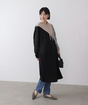 ブロッキングカットワンピース