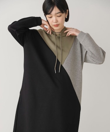 ブロッキングカットワンピース
