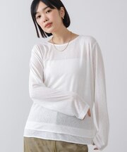 オーバーサイズシアーウエストマークトップス