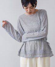 オーバーサイズシアーウエストマークトップス