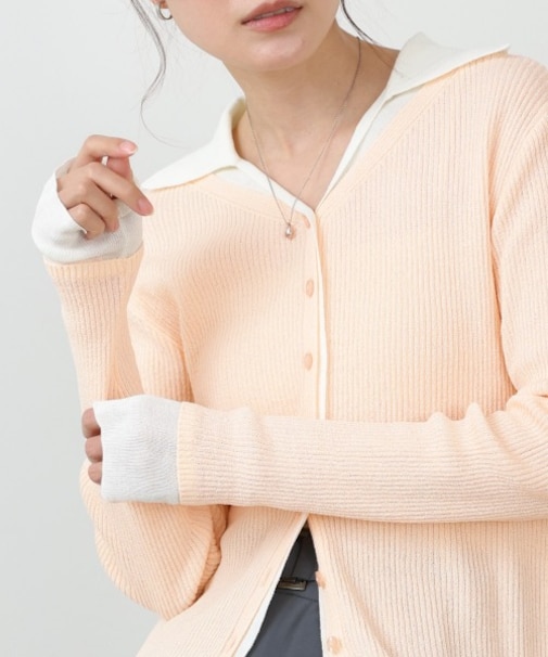 【Bab】レイヤードライクニットカーディガン