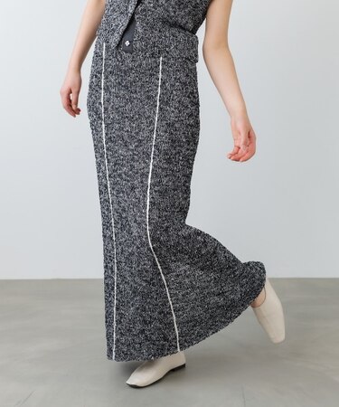 【Bab】【セットアップ対応可能】【選べるサイズ展開】MIX編みラインニットスカート