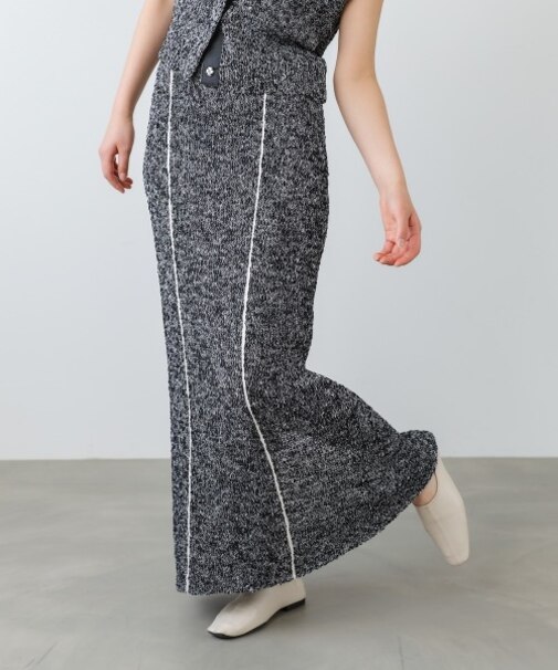 【Bab】【セットアップ対応可能】【選べるサイズ展開】MIX編みラインニットスカート