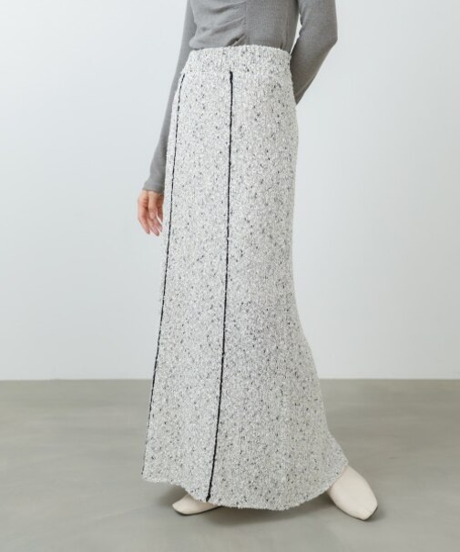 【Bab】【セットアップ対応可能】【選べるサイズ展開】MIX編みラインニットスカート