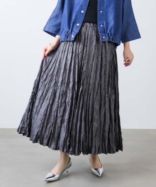 ワッシャーマットサテンスカート