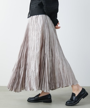 ワッシャーマットサテンスカート