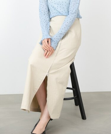 【Bab】【選べるサイズ展開】フロントＷジップタイトスカート