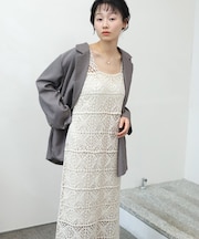 【Bab】【選べるサイズ展開】【累計お気に入り登録6.9万人！】クロシェロングワンピース