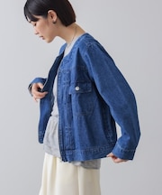 デニムノーカラージャケット