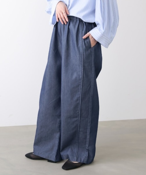 ライトデニムイージーワイドパンツ