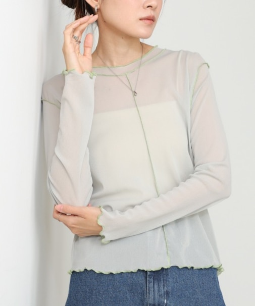 【Bab】シアーメロートップス