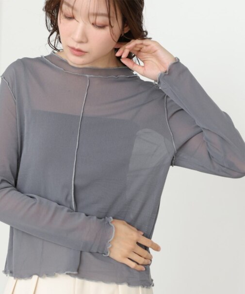 【Bab】シアーメロートップス