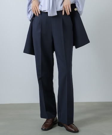《通勤・セレモニー/セットアップ対応》ストレッチテーパードパンツ
