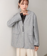 【Bab】リネンライクジャケット（ベルト付き）