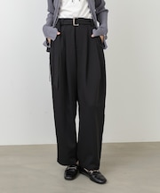 【Bab】【選べるサイズ展開】ツータックルーズベルト付スラックスパンツ