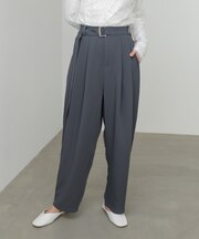 【Bab】【選べるサイズ展開】ツータックルーズベルト付スラックスパンツ