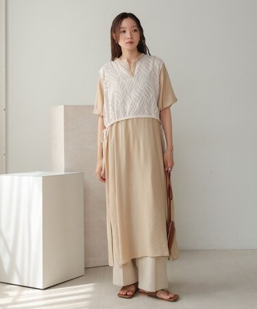 【Bab】レイヤード風サイドスリットワンピース