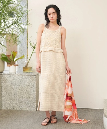 ｸﾛｼｪﾍﾟﾌﾟﾗﾑﾐｯｸｽ編みﾜﾝﾋﾟｰｽ