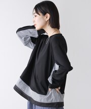 ストライプドッキングカットソー