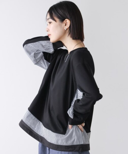 ストライプドッキングカットソー