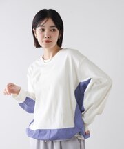 ストライプドッキングカットソー