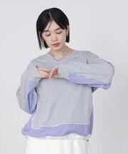 ストライプドッキングカットソー