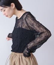 ストレッチレースプルオーバー