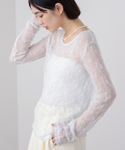 ストレッチレースプルオーバー