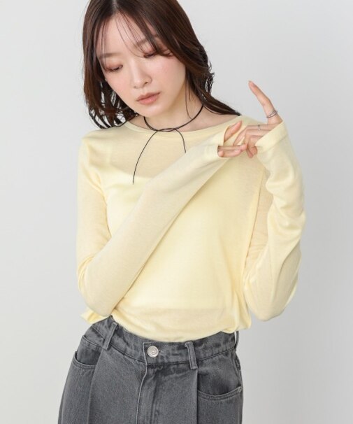 【Bab】ベーシックセミシアーカットソー
