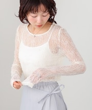 【Bab】メッシュレースプルオーバー