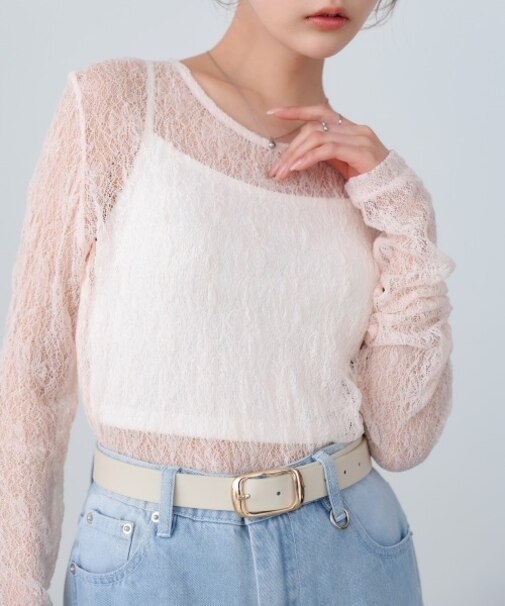 【Bab】メッシュレースプルオーバー