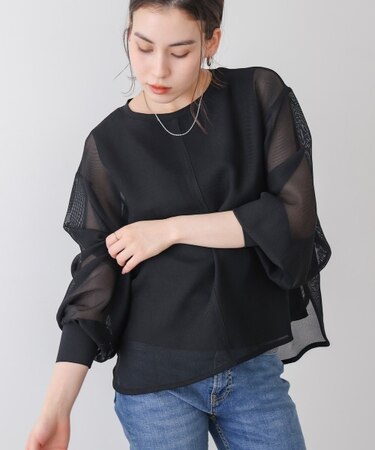 メッシュシアーレイヤードプルオーバー