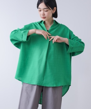 麻ライクシャツチュニック