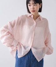 シアーストライプシャツ