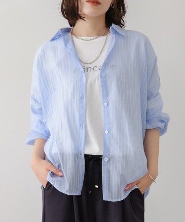 シアーストライプシャツ