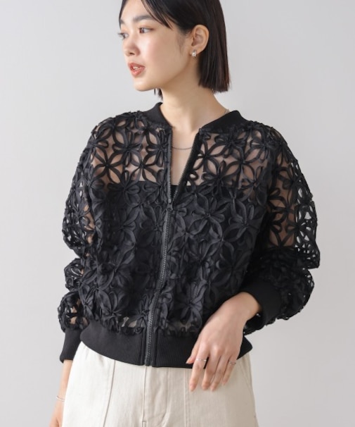 フラワーモチーフブルゾン