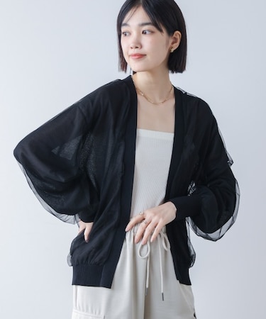 チュールドッキングカーディガン