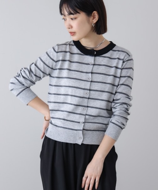 ボーダークルーカーディガン