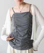 チュールレイヤードカップ付きキャミソール