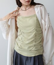 チュールレイヤードカップ付きキャミソール