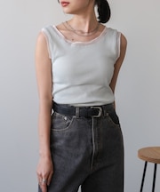 ベーシックシアーラインタンクトップ