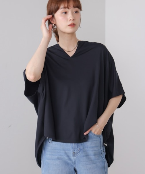 【UV/サラサラ/接触冷感】クリアクールスキッパープルオーバー