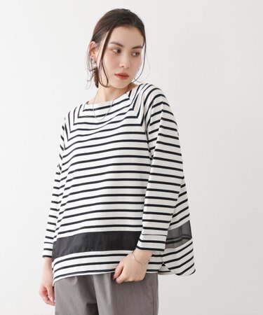 Ｗシルケットシアーラインプルオーバー