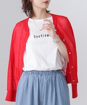 WシルケットバックシャイニーラインロゴＴ