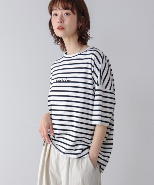 WシルケットバックシャイニーラインロゴＴ